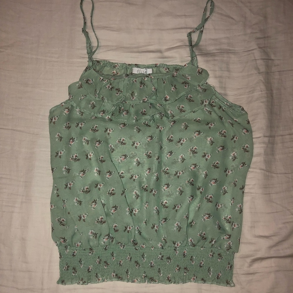 Green Floral Blouse
